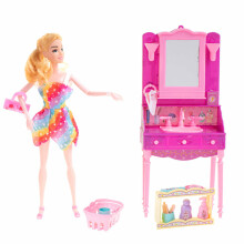 Ikonka Art.KX5151 Fashionista doll with dressing table and clothes to change into