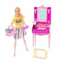 Ikonka Art.KX5151 Fashionista doll with dressing table and clothes to change into