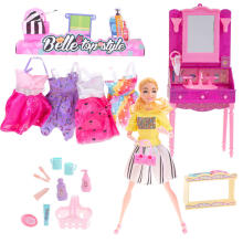 Ikonka Art.KX5151 Fashionista doll with dressing table and clothes to change into