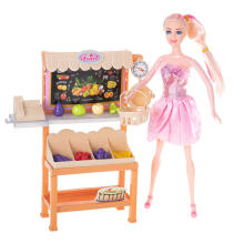 Ikonka Art.KX5150 Salesgirl doll on a shopping spree in a supermarket vegetable store