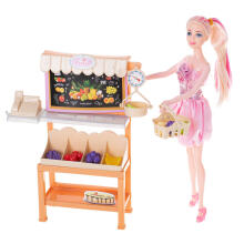 Ikonka Art.KX5150 Salesgirl doll on a shopping spree in a supermarket vegetable store