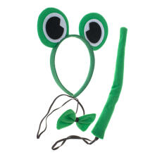 Ikonka Art.KX5050_1 Costume headband bow tie tail set frog