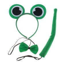 Ikonka Art.KX5050_1 Costume headband bow tie tail set frog