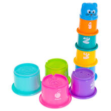 Ikonka Art.KX4940 Educational cups tower pyramid numbers and fruit