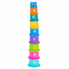 Ikonka Art.KX4940 Educational cups tower pyramid numbers and fruit