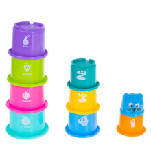 Ikonka Art.KX4940 Educational cups tower pyramid numbers and fruit