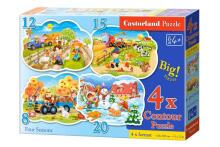 Ikonka Art.KX4794 CASTORLAND Puzzle 4in1 Četri gadalaiki - Četri gadalaiki