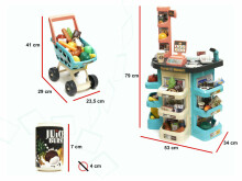 Ikonka Art.KX6395 Supermarket shop cash register + mint trolley