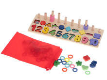 Ikonka Art.KX6209 Montessori koka skaitļu šķirotājs 3in1 13x36cm