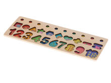 Ikonka Art.KX6209 Montessori koka skaitļu šķirotājs 3in1 13x36cm