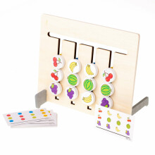 Ikonka Art.KX7202 Koka izglītojoša rotaļlieta spēles krāsas montessori augļi
