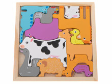 Ikonka Art.KX5313_1 Koka mozaīkas puzle spēles formas dzīvnieki