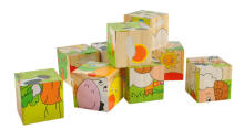 Ikonka Art.KX7878 Educational wooden blocks Farm puzzle 9el.
