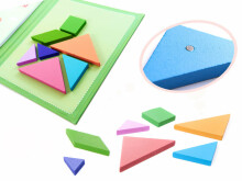 Ikonka Art.KX6262 Magnetinių dėlionių knyga 3D tangramų blokai