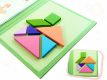 Ikonka Art.KX6262 Magnetinių dėlionių knyga 3D tangramų blokai