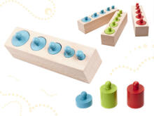 Ikonka Art.KX6290 Montessori wooden cylinder weights colourful