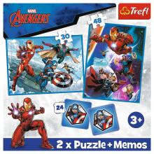 TREFL AVENGERS Puzles komplekts 30 gab + 48 gab + 24 memo