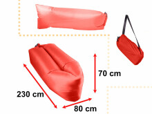 Ikonka Art.KX5567_2 Lazy BAG SOFA gaisa gulta sarkana 230x70cm
