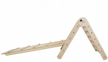 Kinderis Montessori Climber Art.L-UA-LAK-65-1 Koka kāpšanas trīsstūris ar divpusēju slidkalniņu 65 cm (Izcila kvalitāte)