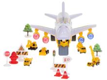 Ikonka Art.KX5987 Transporter aircraft + 6 cars construction vehicles side/front