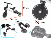 Ikonka Art.KX5377 Trike Fix Mini cross-country tricycle 3in1 with pedals white