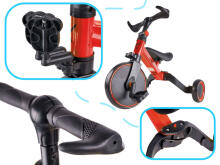 Ikonka Art.KX5377_2 Trike Fix Mini cross-country tricycle 3in1 with pedals red