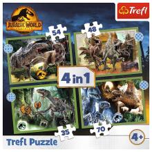 TREFL JURASSIC PARK Pužļu komplekts 4in1, 35+48+54+70 gab.