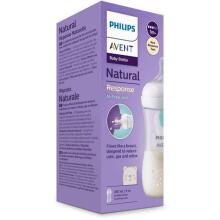 Philips Avent Natural Response Airfree Art.SCY673/01 barošanas pudelīte (pudele) ar dabīgo lēnas plūsmas knupīti, 1M+,260ml