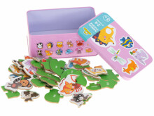 Ikonka Art.KX6020 Puzzles in a can animals 24 puzzles