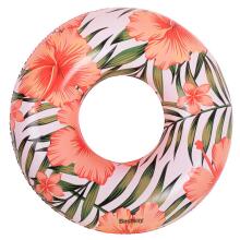 Ikonka Art.KX6099_1 BESTWAY 36237 Wheel inflatable flowers leaves white-pink