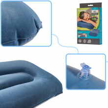 Ikonka Art.KX5014_1 BESTWAY 67121 Travel inflatable velour cushion navy blue