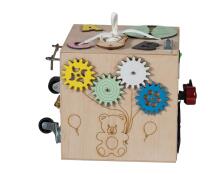 Ikonka Art.KX4631 Wooden sensory manipulation cube 20.5cm