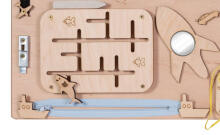 Bebe Basic Montessori Art.KX4630 Развивающая деревянная тигрушка манипуляционная сенсорная доска 75x50см