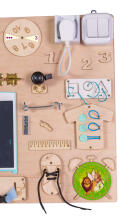 Bebe Basic Montessori Art.KX4630 Развивающая деревянная тигрушка манипуляционная сенсорная доска 75x50см