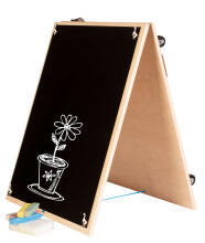 Ikonka Art.KX4629_1 Wooden farm two-sided chalkboard manipulation board natural farm