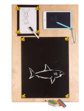 Ikonka Art.KX4627 Wooden two-sided chalkboard ZOO animals