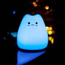 Ikonka Art.KX7207 Little Cat touch night light - silicone LED