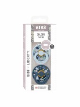 Bibs Liberty Colour Round – Camomile Lawn Baby Blue Mix Art.150166 Пустышка (соска) из 100% натурального каучука 0-6  мес.(2 шт.)