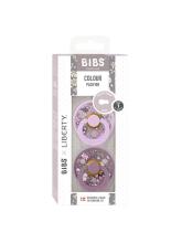 Bibs Liberty Colour Round – Camomile Lawn Violet Sky Mix Art.150168 Apaļš māneklītis (knupītis) no 100% naturāla kaučuka no 6-18 mēn. (2 gb.)
