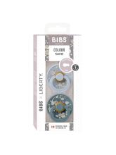 Bibs Liberty Colour Round – Capel Dusty Blue Mix Art.150187 Apaļš māneklītis (knupītis) no 100% naturāla kaučuka no 6-18 mēn. (2 gb.)