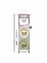 Bibs Liberty Colour Round – Eloise Sage Mix Art.150197 Pacifier, 100% natural  6-18  (2pcs)