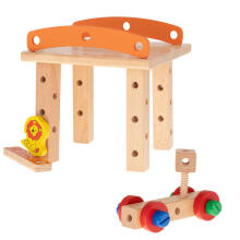 Ikonka Art.KX7457 Workshop chair educational wooden blocks construction set 49el.