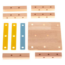 Ikonka Art.KX7457 Workshop chair educational wooden blocks construction set 49el.