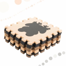 Ikonka Art.KX5209 Foam puzzle mat for children 9el. beige-brown-black 85cm x 85cm x 1cm