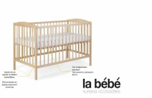 La bebe™ EcoBed Art.363619 Bērnu kokā gultiņa 120x60cm + Dāvana! Danpol Art.4208 Matracis bērnu gultai porolona 120x60 cm