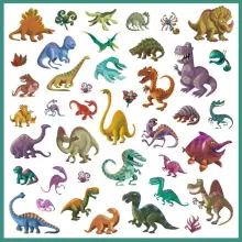 Djeco 160 uzlīmes Dinosaurs Art.DJ08843