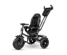 Bebe Basic Premium Air 6 in1  Art.150416 Black Bērnu trīsritenis ar rokturi un jumtiņu