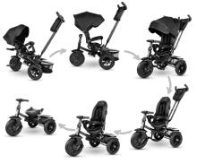Bebe Basic Premium Air 6 in1  Art.150416 Black Bērnu trīsritenis ar rokturi un jumtiņu