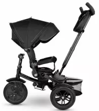 Bebe Basic Premium Air 6 in1  Art.150416 Black Bērnu trīsritenis ar rokturi un jumtiņu