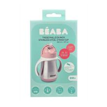 Beaba Steel Cup Art.913482 Pink  Metāliska mācību krūzīte ar salmiņu,250ml